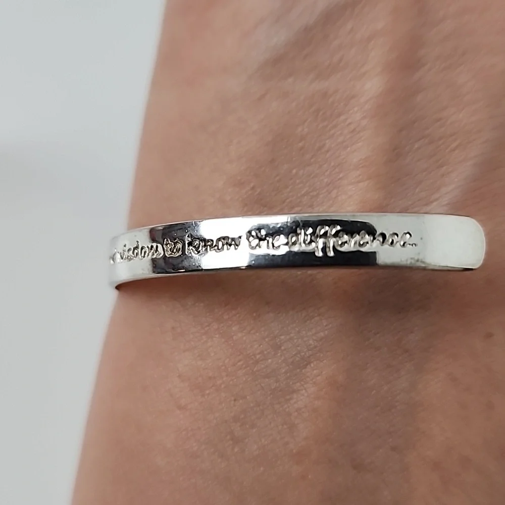 Serenity Prayer Bangle 'Courage' 925 Sterling Silver - Picture 9 of 16